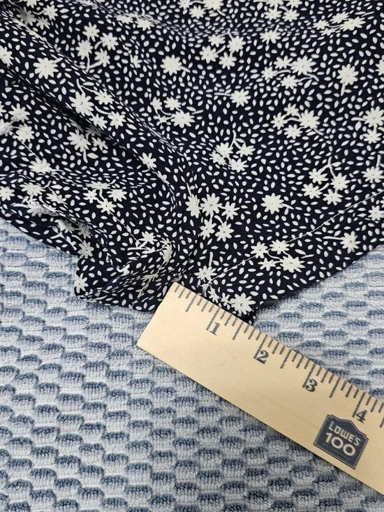 Ellison Boho Floral Lace Trim Romper Navy Blue & White Long Tassel Waist Size M - Picture 7 of 7